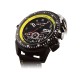 Montre Racer - GTO - Montre noir et jaune pour homme sport auto avec double aiguille centrale