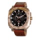 Montre carrée pour homme - Montre marron avec bracelet en cuir - Montre Dino Gold de GTO