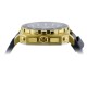 Montre carrée pour homme - Montre boitier doré et bracelet en cuir style autruche - Montre Dino Gold de GTO