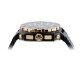 Montre carrée pour homme - Montre boitier noir et rose doré et bracelet en cuir style autruche - Montre Dino Gold de GTO