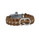 Bracelet paracorde marron militaire - Boucle acier - GTO