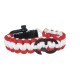 Bracelet paracorde rouge et blanc - Boucle noire - GTO