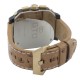 Square watch for men - Golden and camel watch with leather strap - Dino Gold watch by GTO