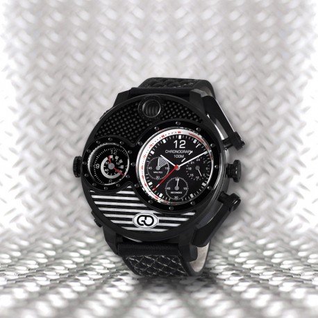 Montre homme XXL Pit Lane - Double fuseau horaire - Grand cadran