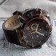 Montre homme GTO Roadtime Vintage gaucher Cuir chocolat